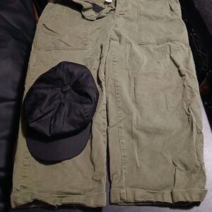 Terra & sky Army Green pants 16w And Black Bucket hat No Brand Name